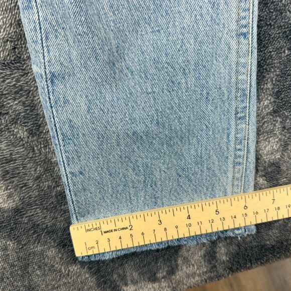 AGOLDE Light Blue Denim Jeans Cropped Raw Hem Button Fly Women's 25X24 - Picture 10 of 12